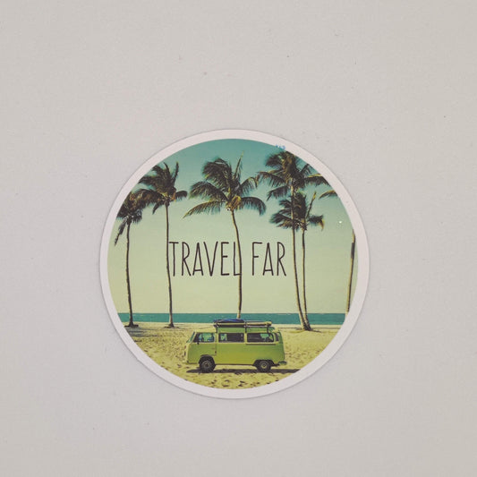 Travel far with Van 🚐 beach Sticker