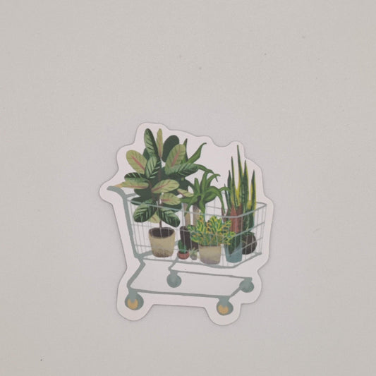 Cart 🛒 with plants 🪴 Sticker